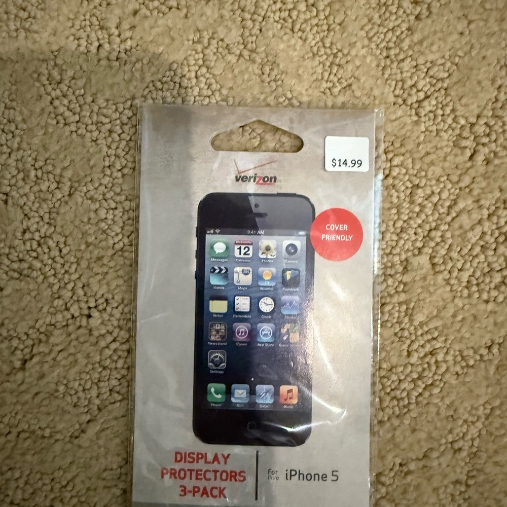 Verizon Black Screen Protectors for iPhone 5 - 3 Pack
